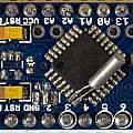 Arduino Pro Mini with added clock crystal, David Pilling