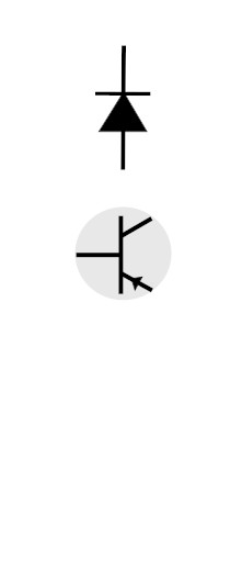 Transistor and diode symbol Transistor and diode symbol