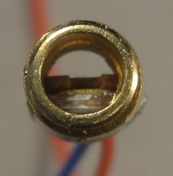 Copper head laser diode hole runs from front to back Copper head laser diode hole runs from front to back
