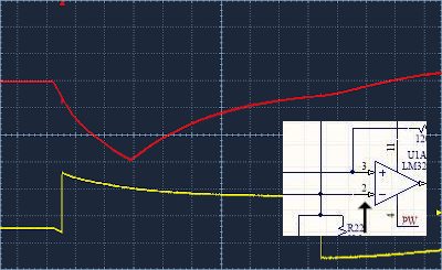 JSN pin 2 comparator input relative to V/2 JSN pin 2 comparator input relative to V/2