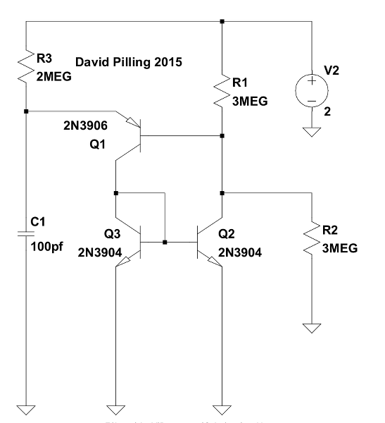 Low current programmable unijunction transistor (PUT) oscillator, David Pilling Low current programmable unijunction transistor (PUT) oscillator, David Pilling